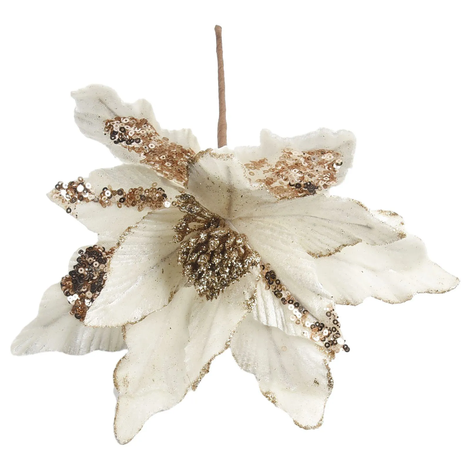 Brand New Garden Home Party Glitter Flower Christmas Xmas Atmosphere Beautiful Ornament Cloth+Plastic Decoration