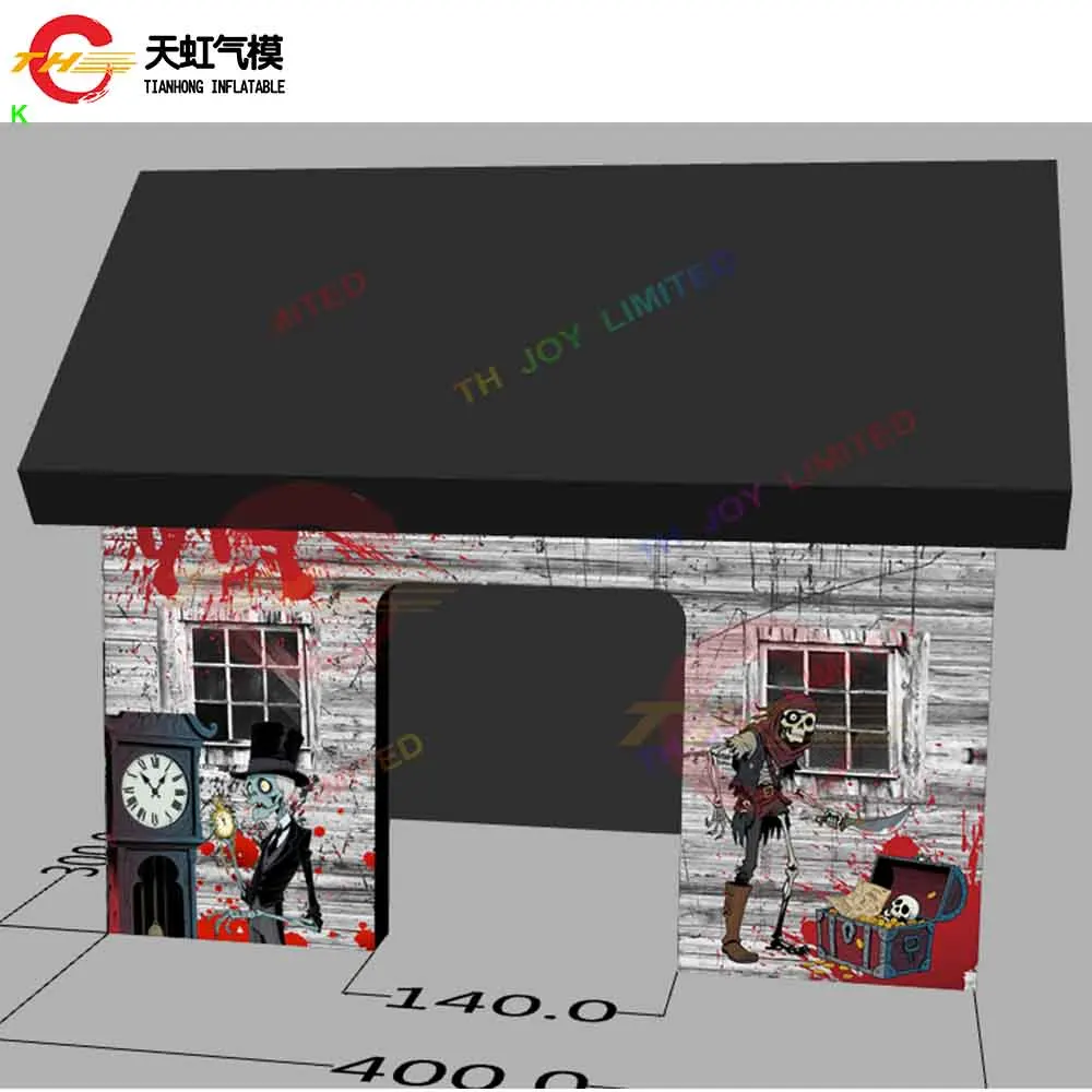 Frete rápido personalizado inflável assustador temático casa assombrada tenda inflável casa assombrada crianças casa fantasma para o dia das bruxas