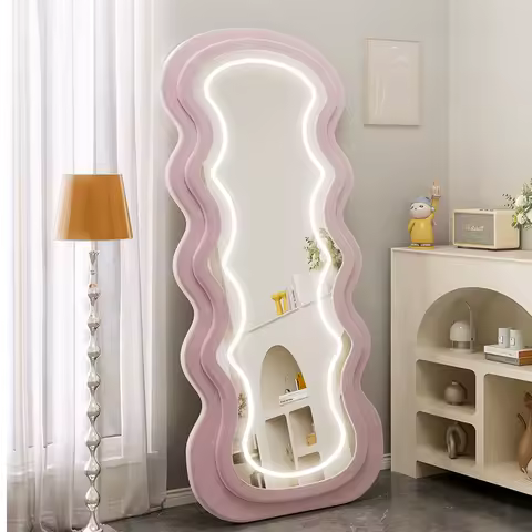 LED intelligent touch screen floor mirrors full body living room furniture wave mirror modern multifunctional bodenspiegel