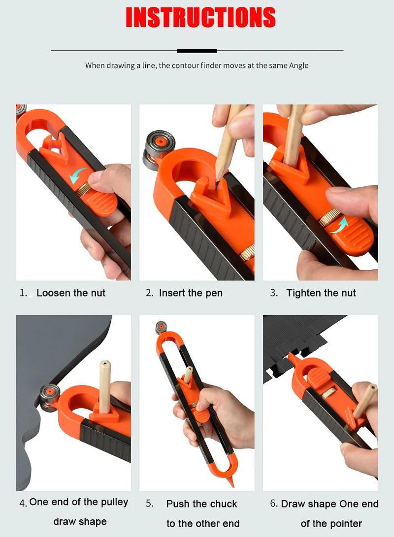 Alat Pengukur Kontur Penggaris Scribing Profil Alat Roda Presisi Penggaris Scribe Profil Pengukur Kontur Alat Pengukur Kayu