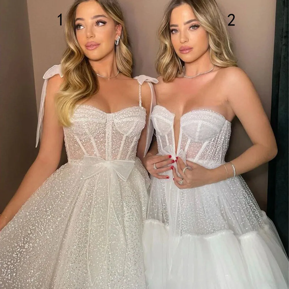 

Glitter Short Wedding Party Dresses Sweetheart Straps Princess Sparkly Mini Sexy Prom Gowns Bride Dress Robes MariageCL-516