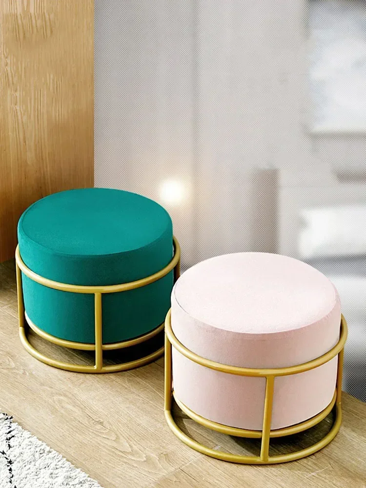 

Nordic Household Small Round Stools,Furniture,Living Room Tea Table Sofas,Stools, Makeup Stools,Entrance Shoes,Low Bench