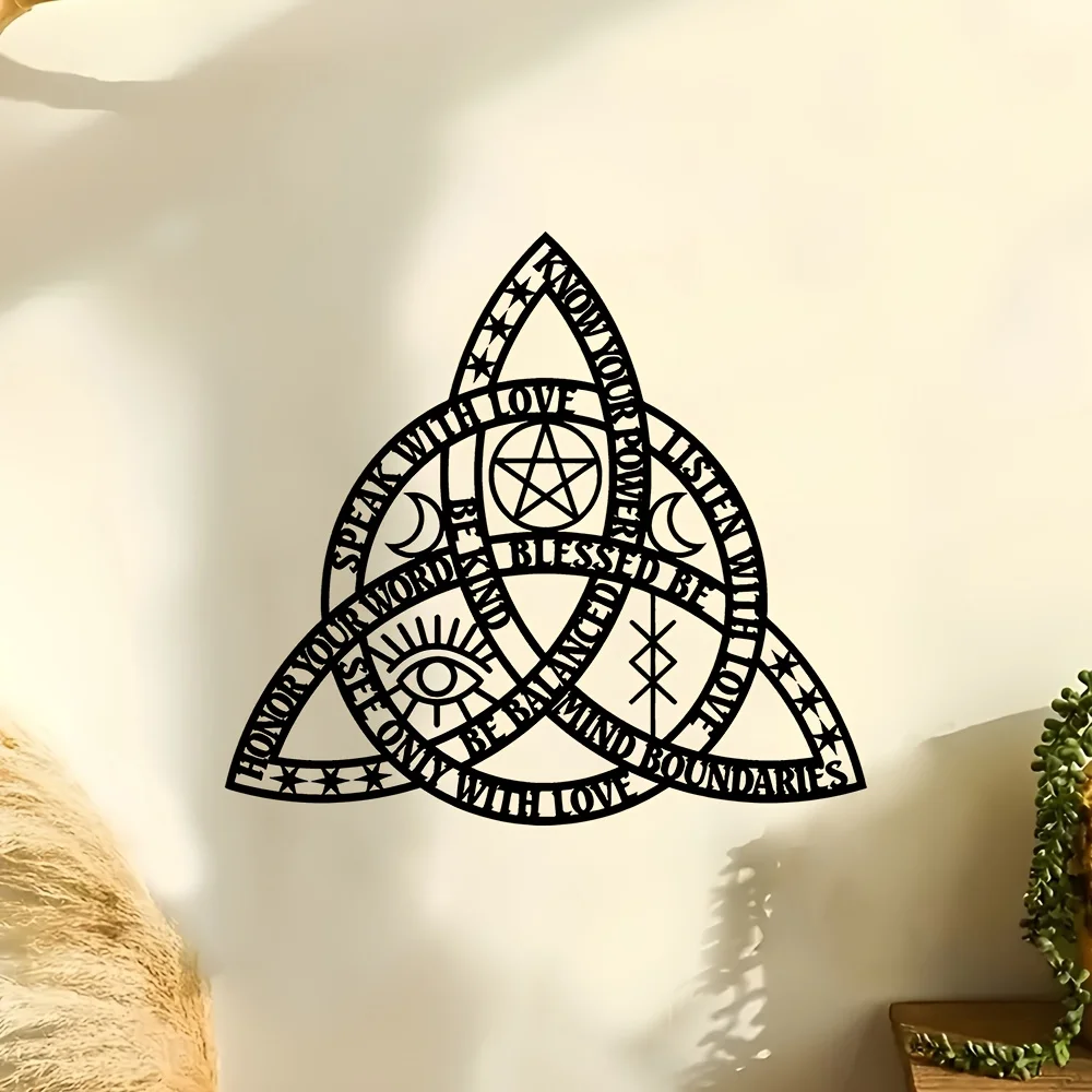 Celtic Knot Triangle Metal Wall Art, Infinity Symbol Rustic Iron Decor, Home Office Garden Wall Sculpture, Ideal Gift