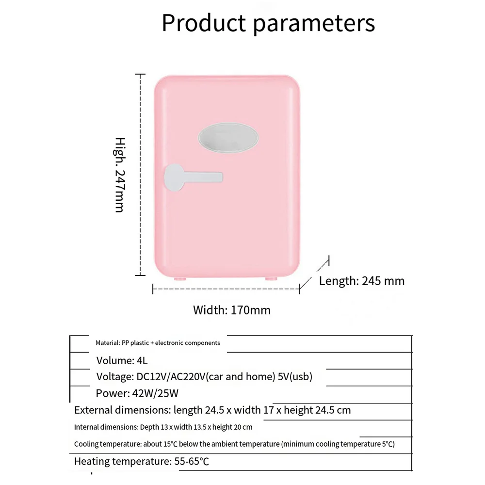 4l Keuken Mini Koelkast Draagbare Koelkast 110V 220V Warmer Koeler Drank Drankblikjes Samll Vriezer Voor Thuis Food Room Tooi
