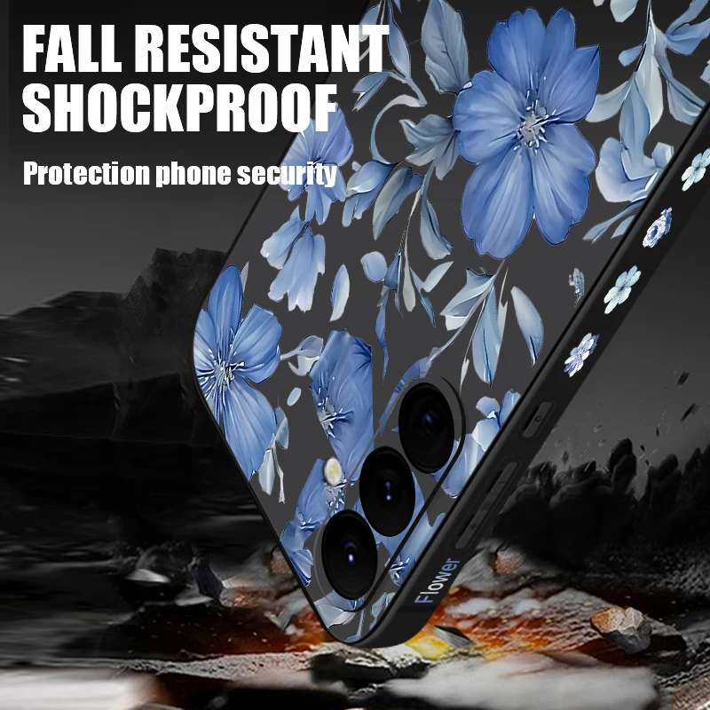 الزهور النبات نمط قضية الهاتف لسامسونج غالاكسي S25 S24 FE S24 S22 S23 الترا زائد A56 A17 A16 A36 A55 A54 A15 5G غطاء ناعم