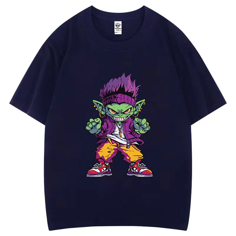 الإبداعية القزم الهيب هوب شخصية القطن تي شيرت مضحك Ropa Hombre القوطية Camisetas الفكاهة جماليات الكلاسيكية مريحة تتجه