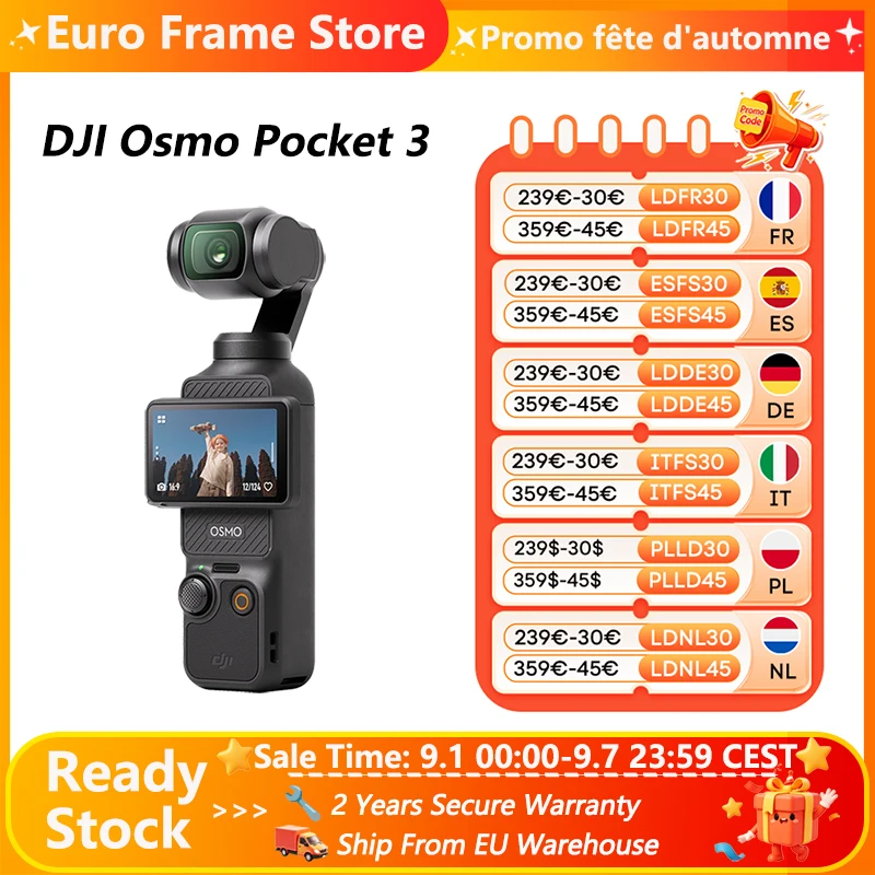 DJI Osmo Pocket 3 Potente sensore da 1 pollice 4K/120fps Schermo touchscreen rotante da 2 pollici DJI Osmo Pocket 3