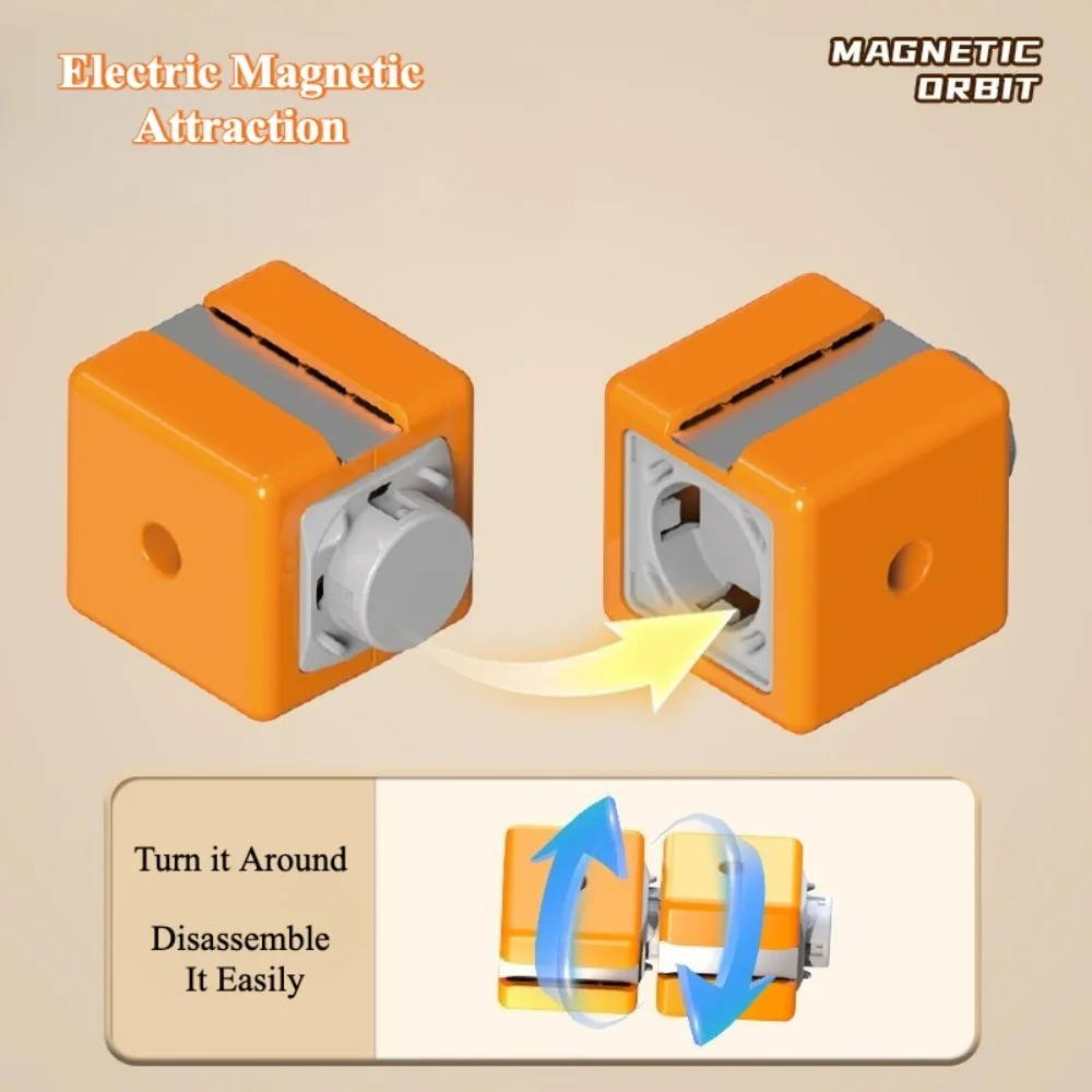 Children's Educational Electric Magnetic Rail Racing Car Cube Diy Magnetic Assembly Christmas Gift Toy for Boys and Girls