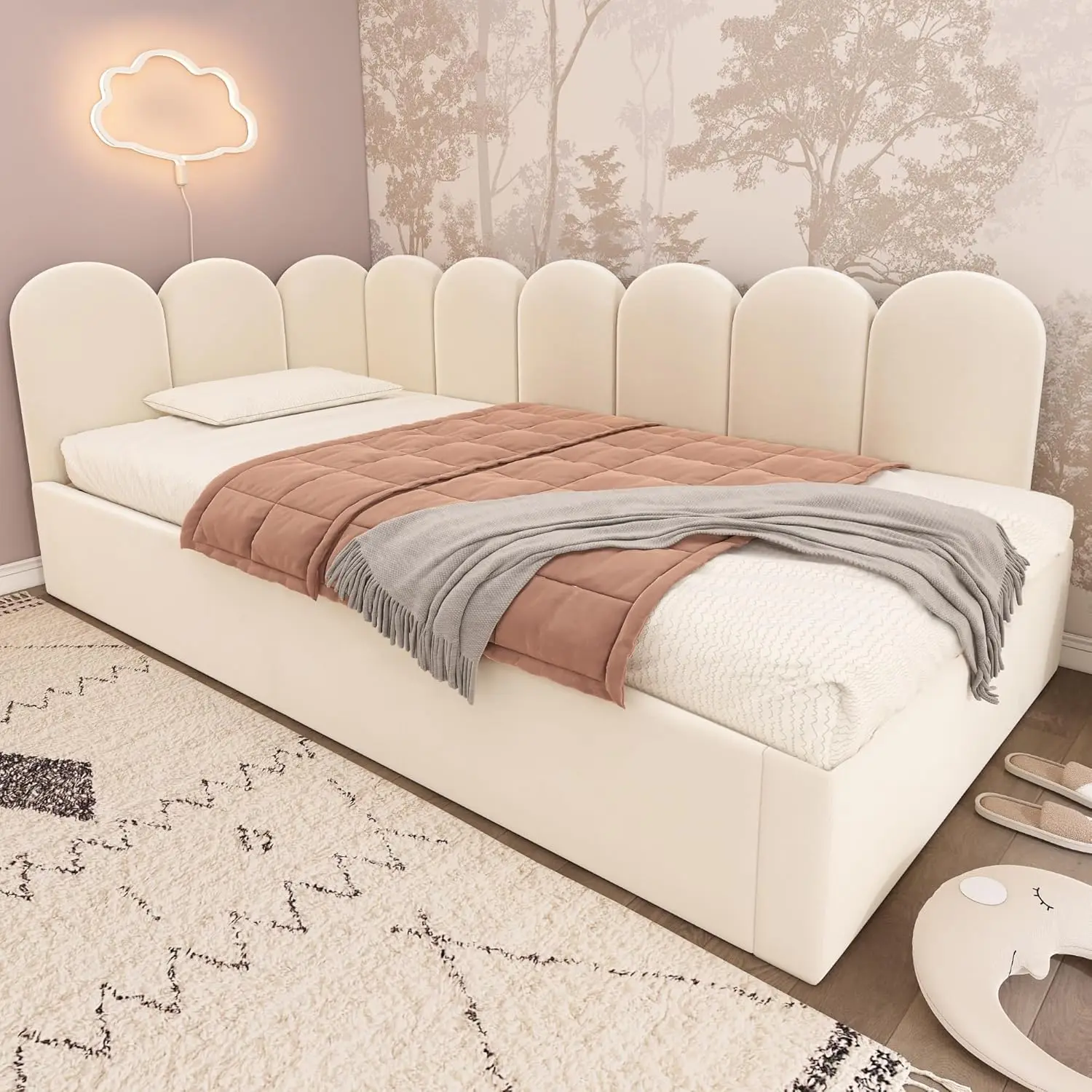 Velvet Twin Daybed Trundle 3