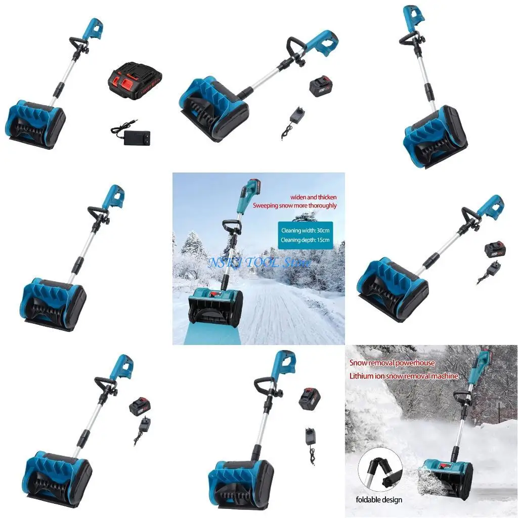 

L8RC Efficient 220V Cordless Snow Thrower Featuring Lightweight ABS Body Electric Snow Remover for Driveways Patios & Gardens