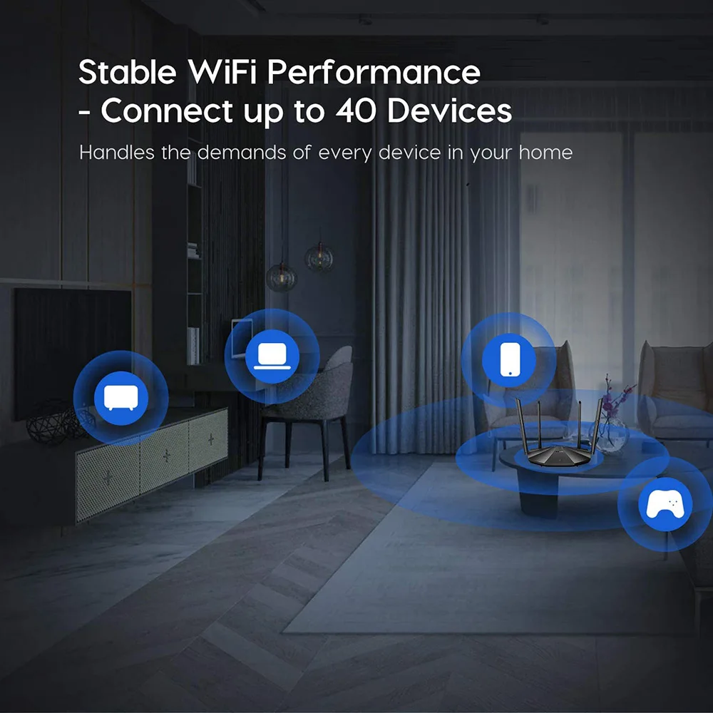 Tenda WiFi6 AX1500 Smart WiFi Router Dual Band Gigabit Wireless Internet 4*6dBi High-Gain Antennas 3Gigabit LAN Ports AX2/ CX2