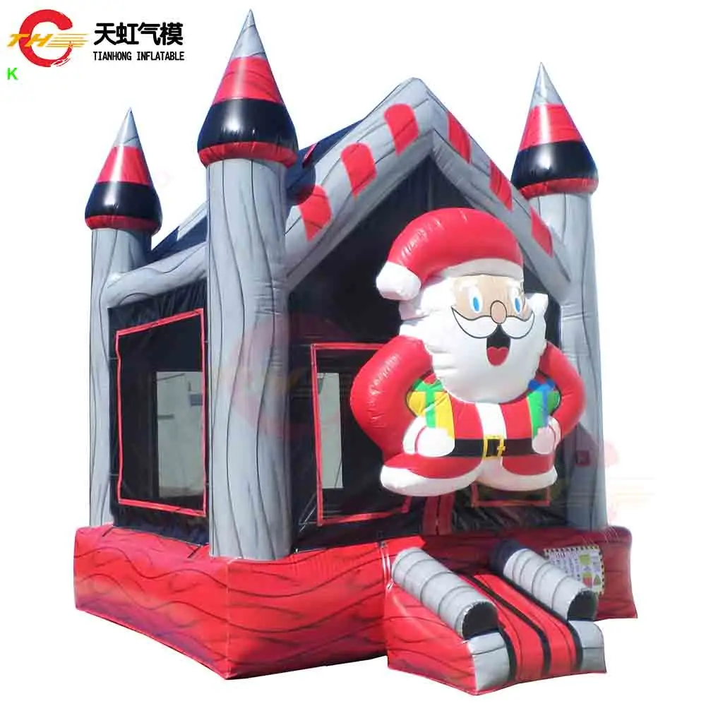2026 novo design 4x3.6m inflável bouncer de natal transporte rápido ao ar livre castelo inflável moonwalk com ventilador