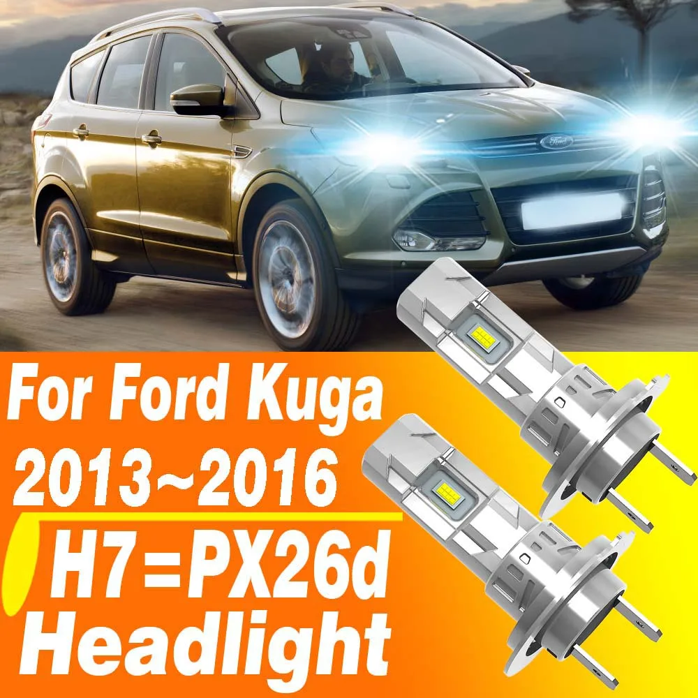 2 uds H7 PX26d faro Led Canbus Motor luz antiniebla bombilla de coche lámpara de diodo Turbo blanco de alta potencia 12v 55w para Ford Kuga 2013 ~ 2016