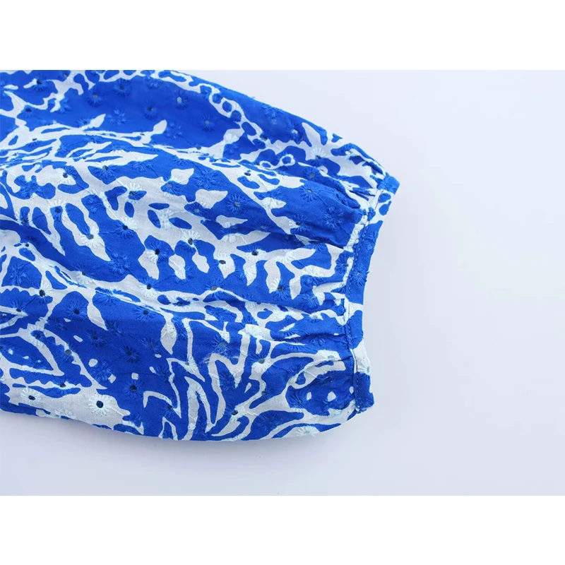 YENKYE 2025 Vrouwen Met Riem Borduren Print Shirt Jurken Lange Mouw V-hals A-lijn Korte Casual Jurk Lente Zomer Vestidos