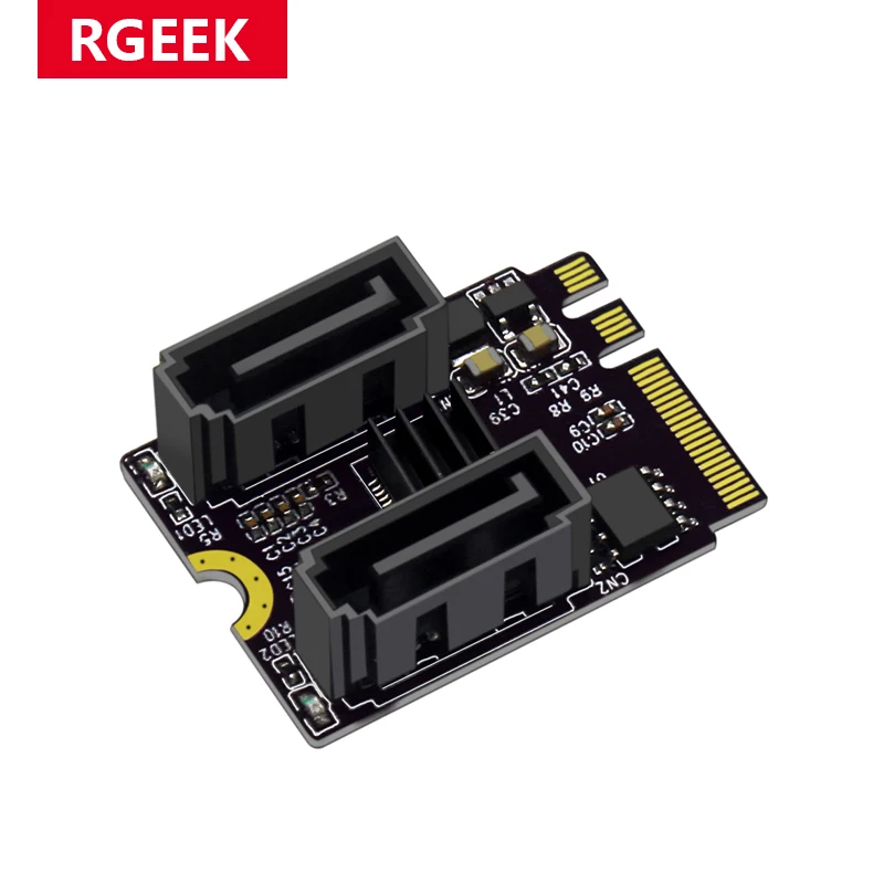 RGEEK M2 To SATA 3.0 Expansion Riser Card KEY A + E WIFI M.2 To SATA Hard Disk Adapter Card Without Driver Installation