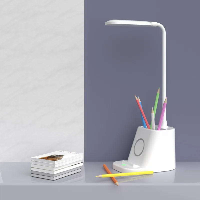 2023 New Product Smart Wireless Charging Pen Holder Desk Lamp Folding LED10W Wireless Fast Charging Eye Protection Lamp