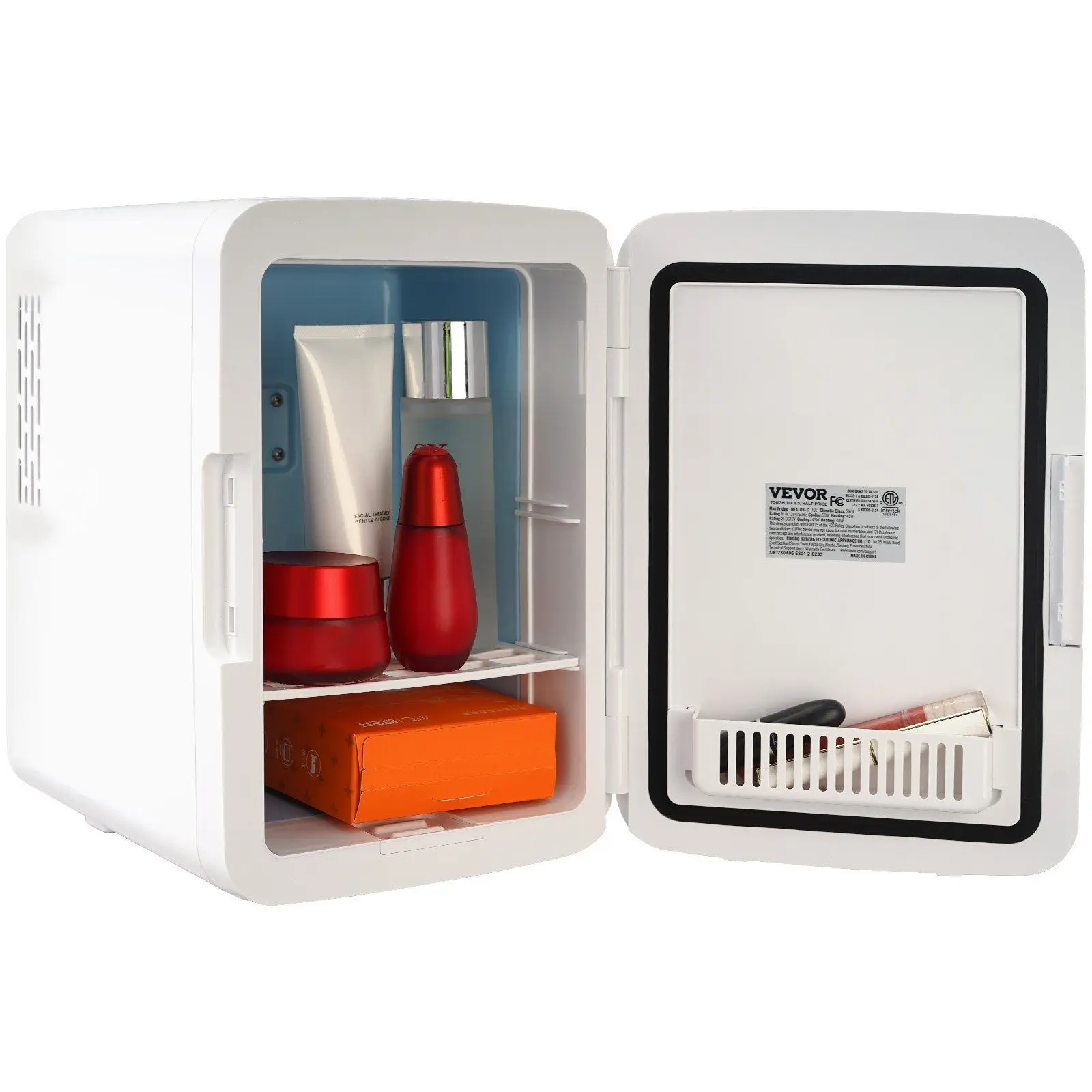 

Мини-холодильник, 12-банка, охладитель переменного/постоянного тока для красоты, маленький белый холодильник для хранения грудного молока, спальни, офиса, общежития, автомобиля