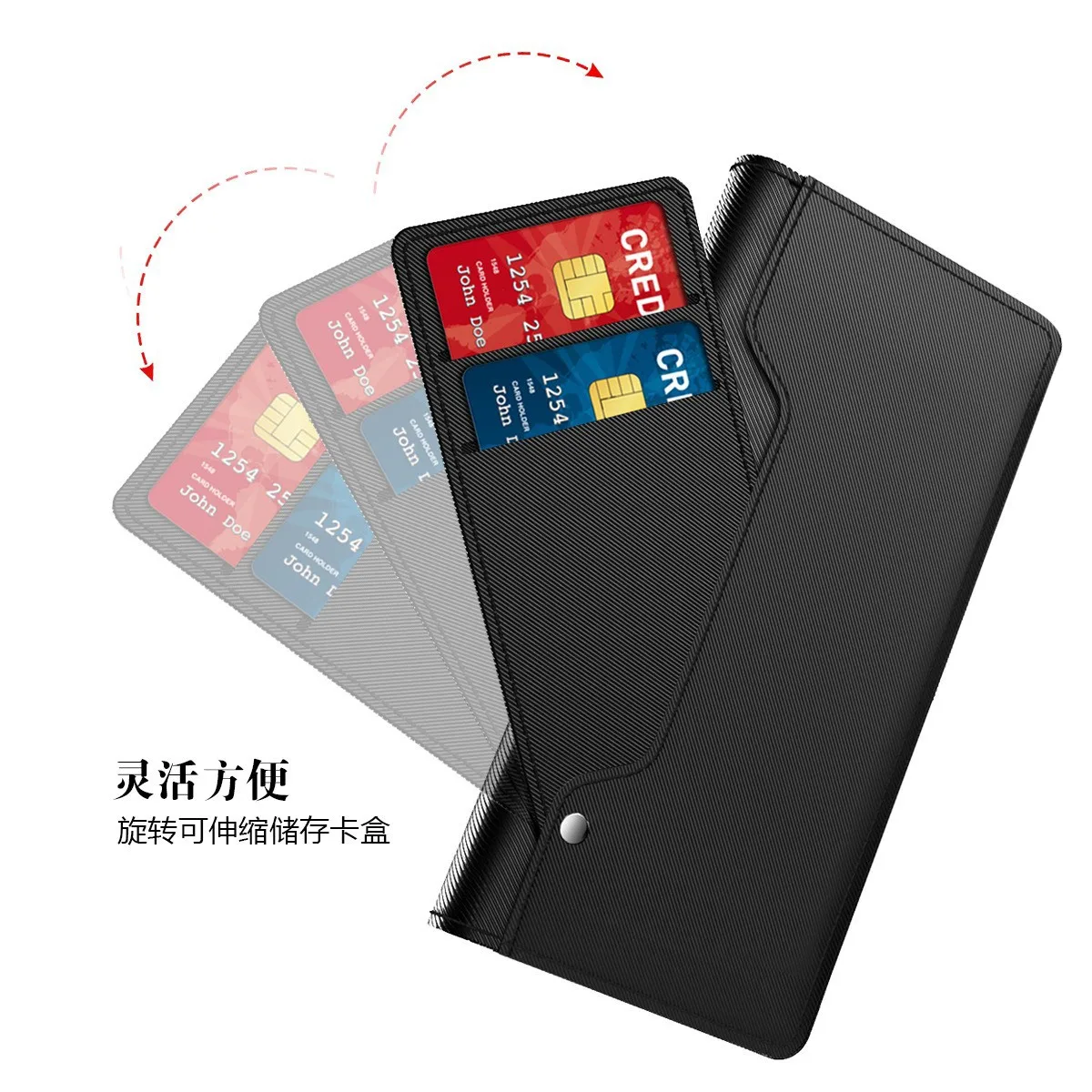 For ZTE Nubia Red Magic 8 9 Pro Plus Phone Case Cover Fashion Leather Mirror Card Slot Magnetic Button Soft TPU Holder