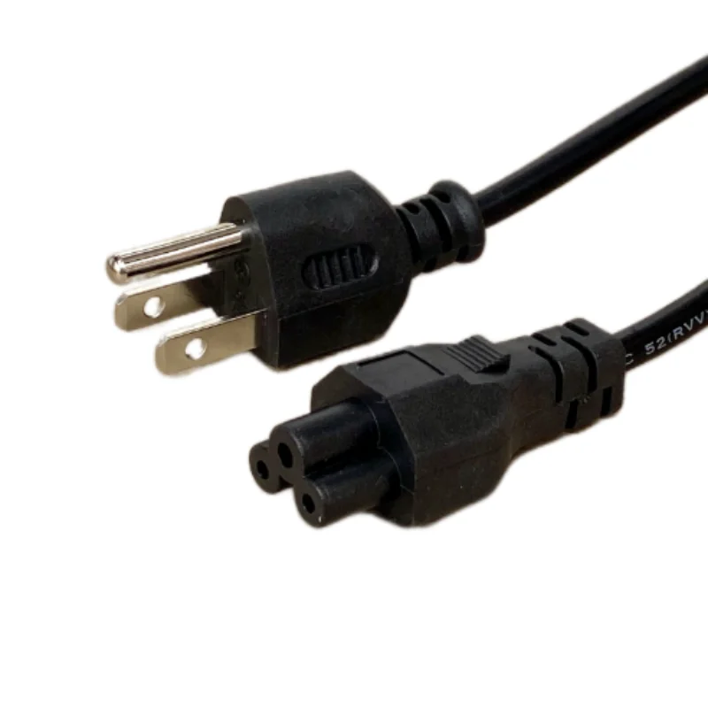 1pcs US USA Plug Power Supply Adapter Lead Cable 3 Prong American IEC C5  AC Power Cord 1.2m 4ft For Notebook Laptop