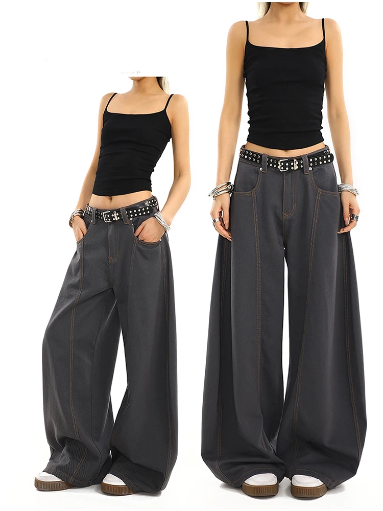 

Autumn Winter Women Tomboy Baggy Jean Japanese Y2K Streetwear Harajuku Unisex Denim Pants 2000s Wide Leg American Vintage New