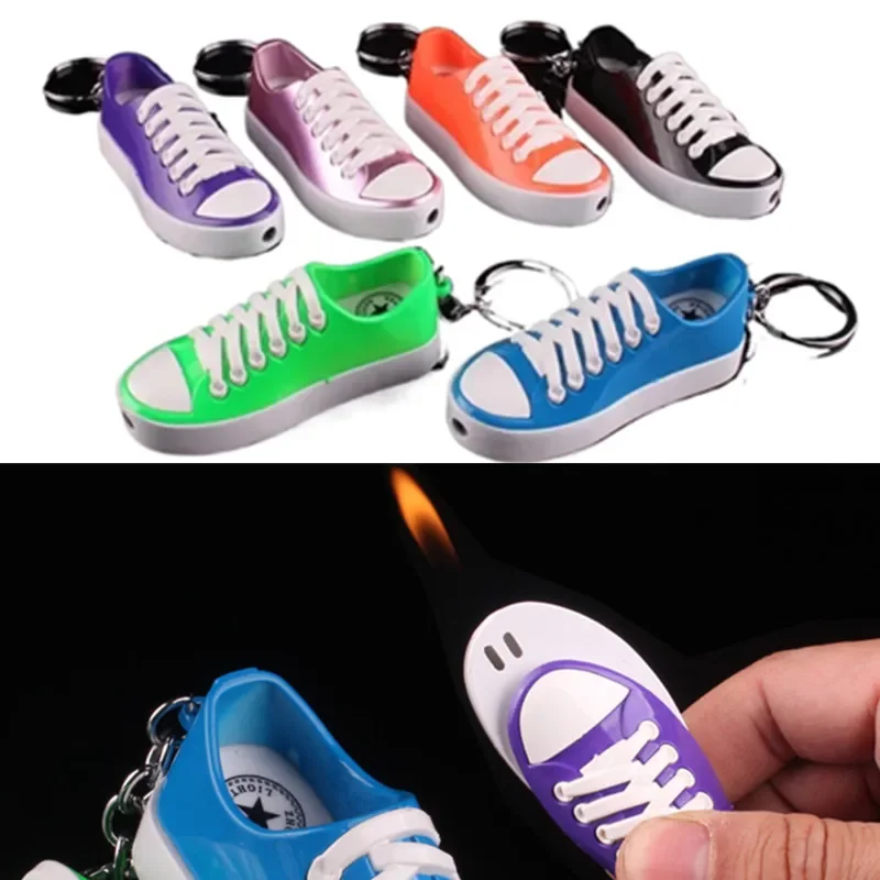 

New Mini Cigarette Lighter with Shoes Pendant Gas Lighters Unusual Fire Funny Cigarette Lighter Cigar Pipe Gadgets Gift for Men