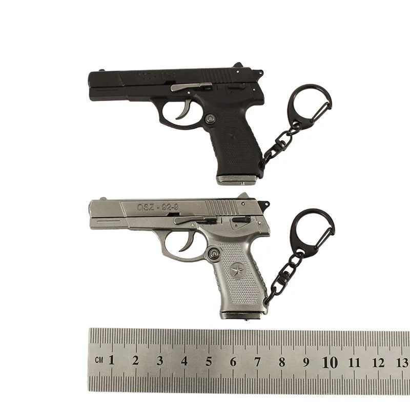 Csnoobs Semi Alloy 1:3 QSZ 92 Pistol Model Shell Eject Assembly Toy Gun Keychain Pendant Mini Pistol Weapon Christmas Gift