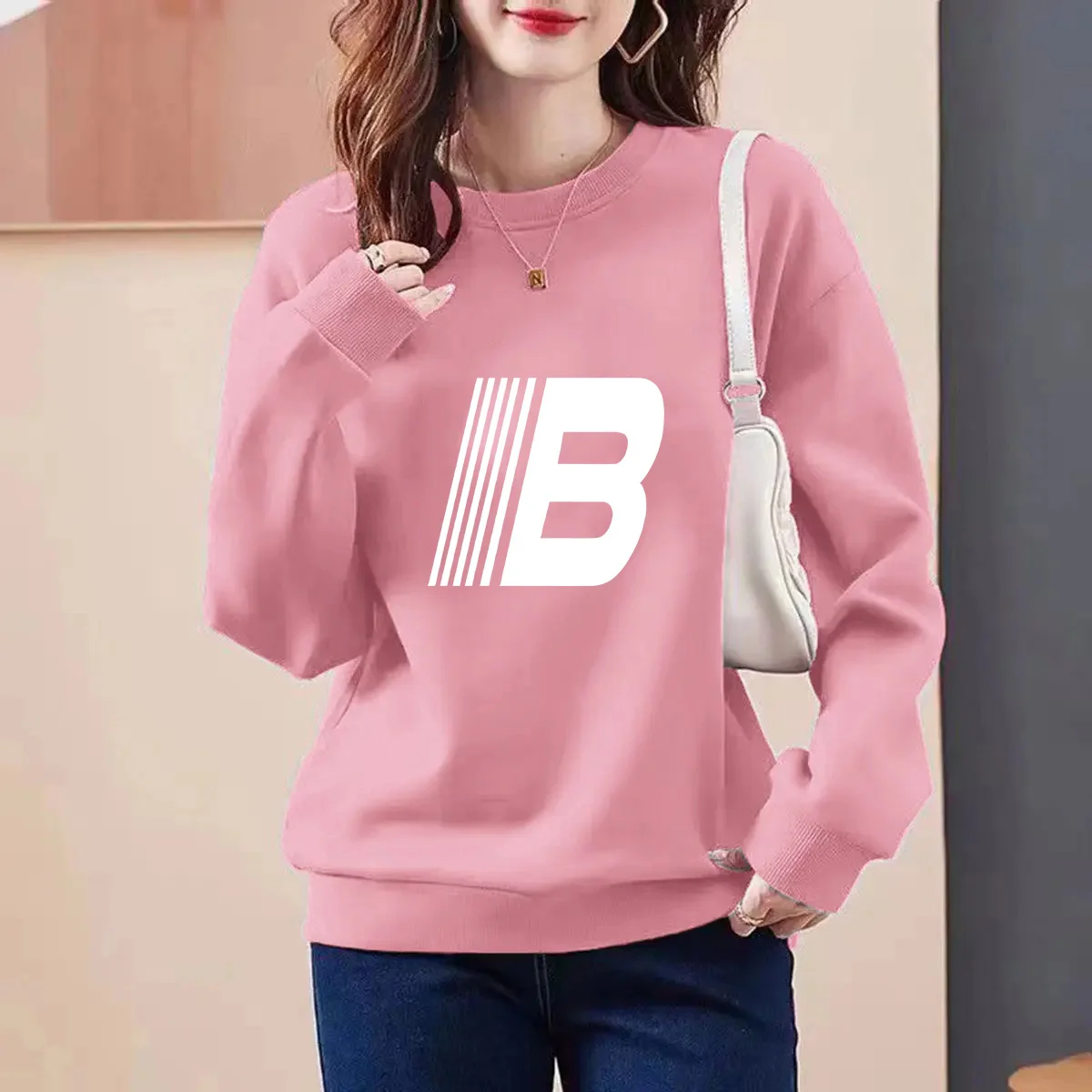 Women Clothing Chic Y2k Letter Printed Hoodies Autumn Winter New Loose Cotton Vintage Pullover Tops Daily Casual Sweatshirts