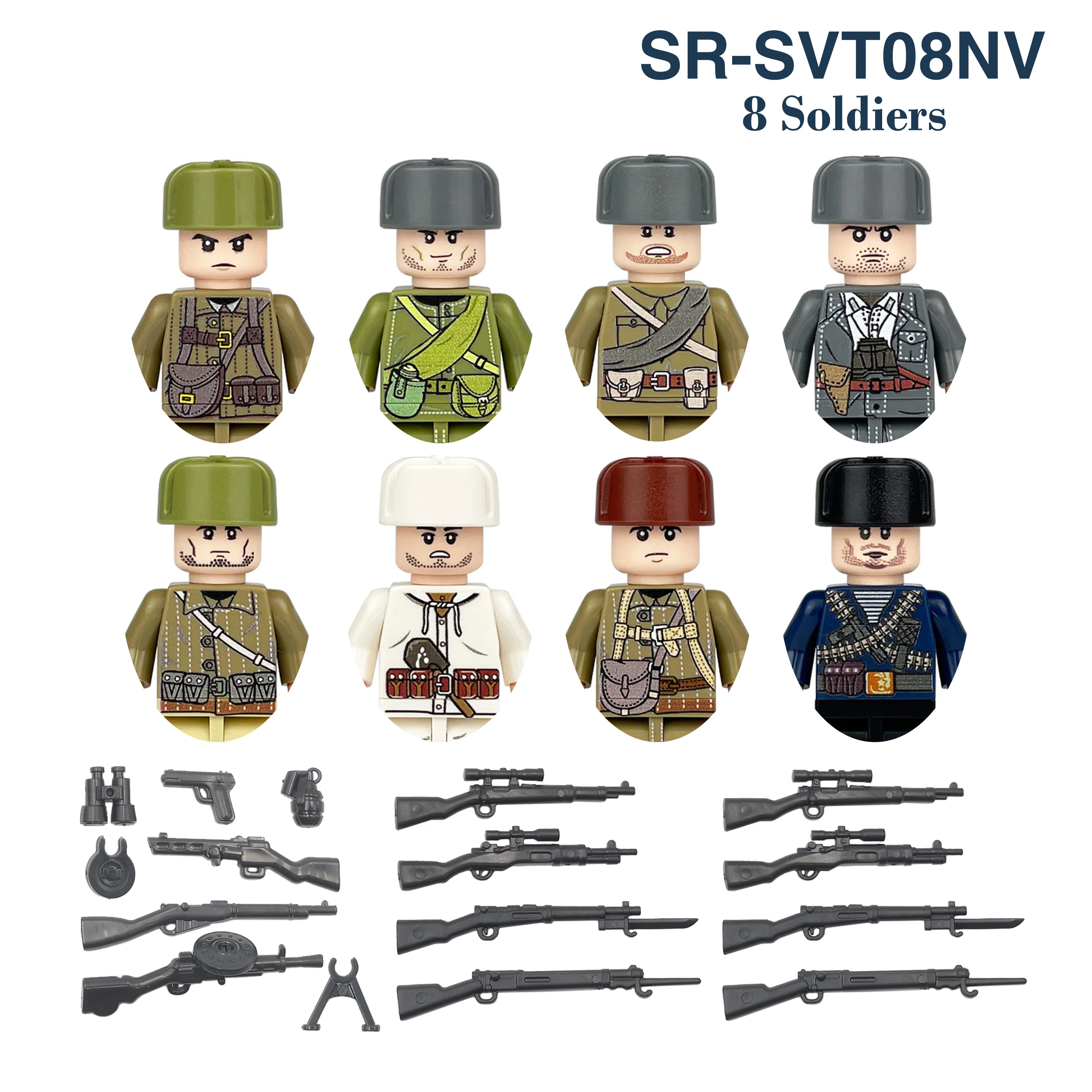 DIY WW2 Infantry Military Soldiers Medical Corp War Army Mini Gun Weapons Model Building Block Brick Children Kids Children Toys