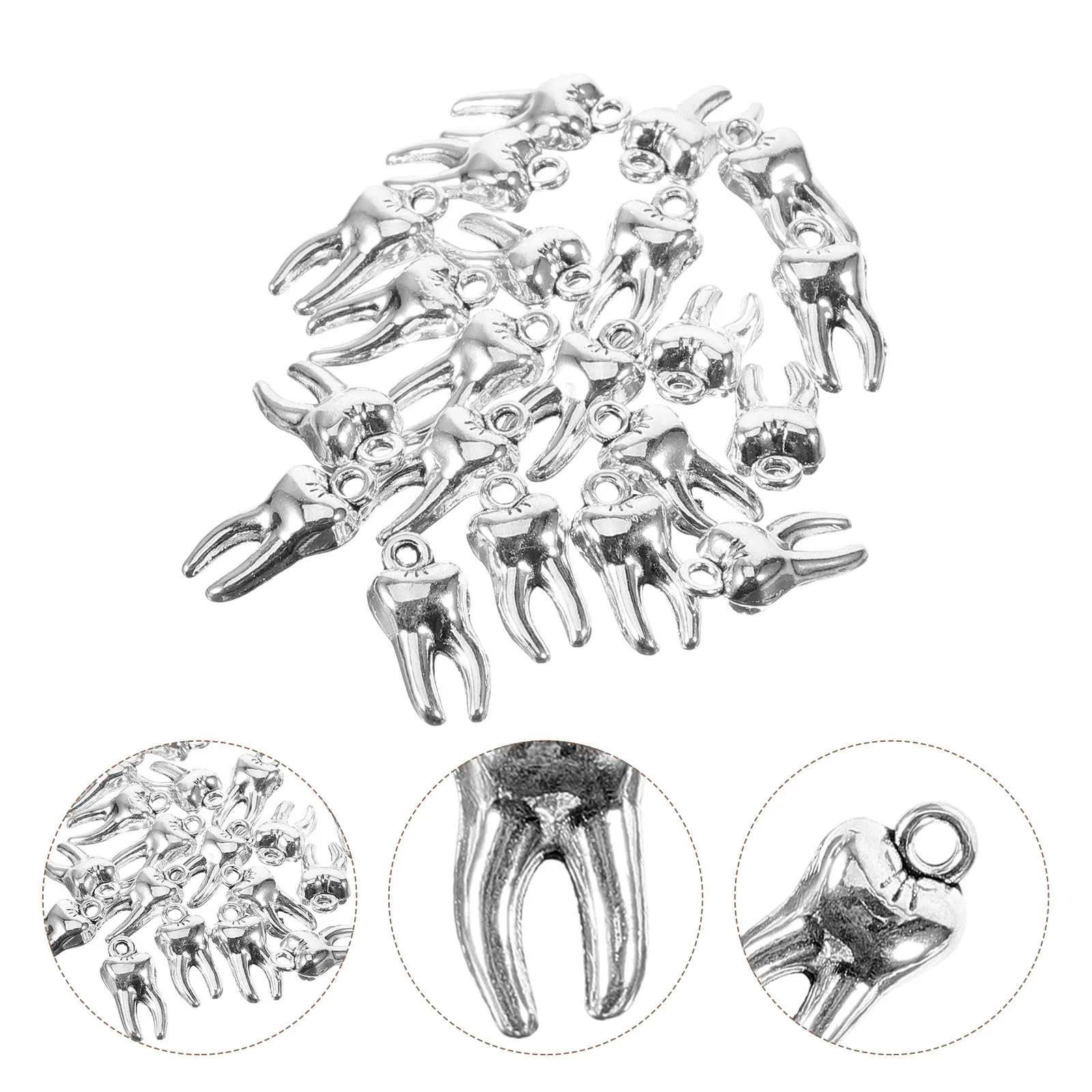 50Pcs Delicate Teeth Charms Multipurpose DIY Jewelry Making Accessories Gifts Tooth Ornament Teeth Jewelry Ornament Making