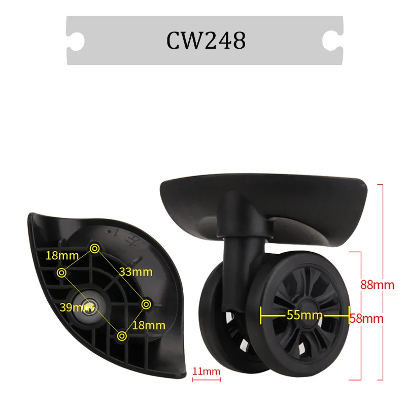 Suitable For Samsonite CW248 Universal Wheel Silent Wheel Luggage Anti-wear Wheels Replaceable Wheels Flexible Rotation Wheels