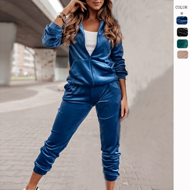 Ladies velour jogging suits hotsell