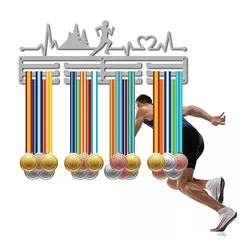 Football Running Medal Hanger Display Stand 1pc for Wall Home Gymnastics Swimming Badge Winner Iron Art Sports Medal Holder