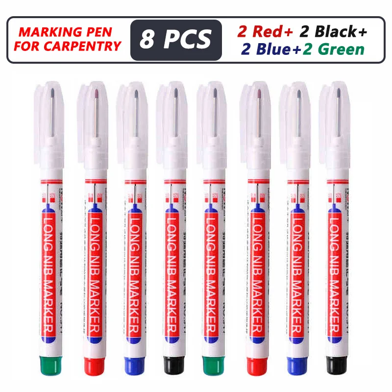 4-40 Stuks 20 Mm Diep Gat Lange Nib Hoofd Marker Voor Metalen Perforeren Pen Waterdichte Badkamer Houtbewerking decor Multifunctionele Tool