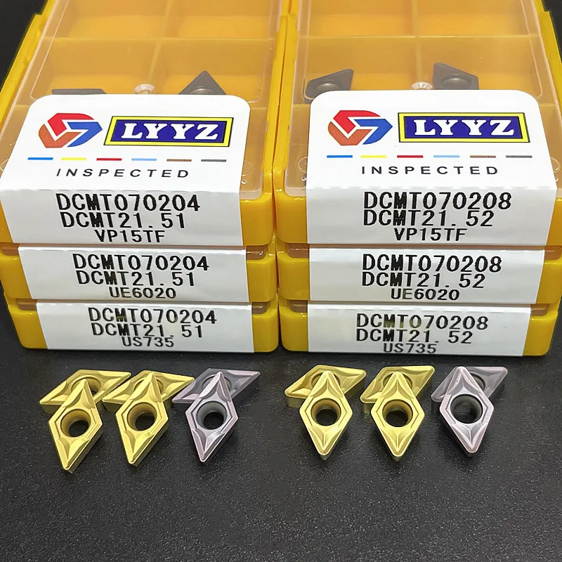 DCMT070204 DCMT070208 DCMT11T304  DCMT11T308 VP15TF UE6020 US735 carbide inserts Internal Turning tool