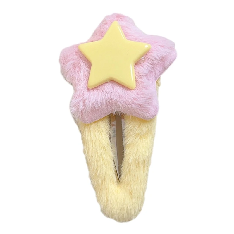 Photography Sweet Girls Hair Clip Plush Star Hairpin for Prom Party Wear Drop Shipping