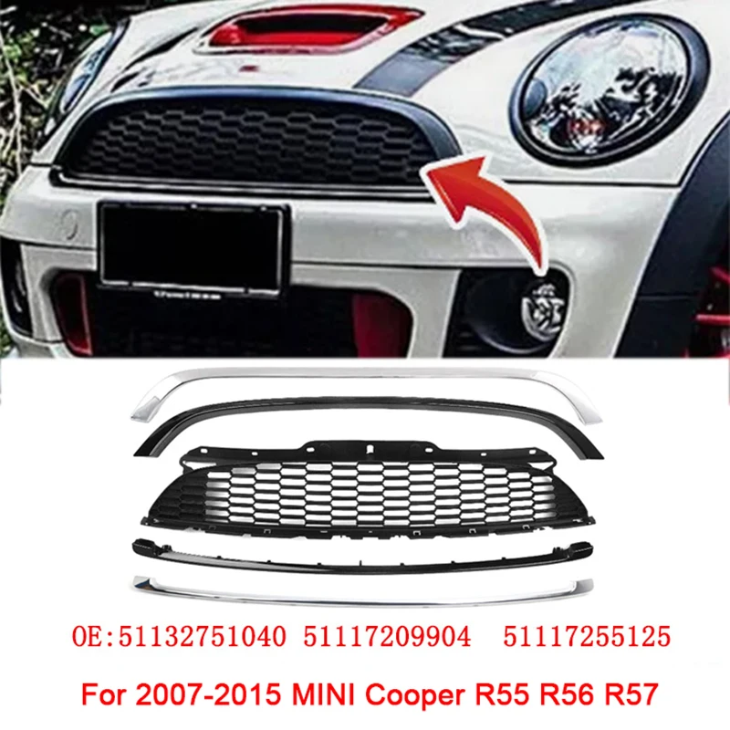 

ABS Black Car Front Bumper Fog Light Cover Lower Bezels Grille for 2007-2015 BMW MINI Cooper R55 R56 R57 51112751624 51117255125