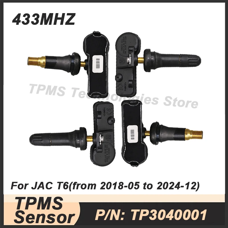 

4 шт. 433 МГц TP3040001 датчик TPMS датчик давления в шинах для JAC T6 2018-2024 Brilliance V5