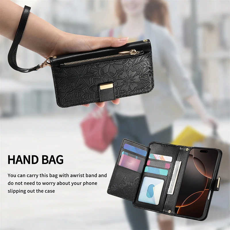 Für Samsung Galaxy S26 S25 Ultra S24 S23 FE S22 Ultra Plus A05 A25 A57 A55 A56 A37 Ledertasche Crossbody Karte Brieftasche Flip-Cover – Detail 9