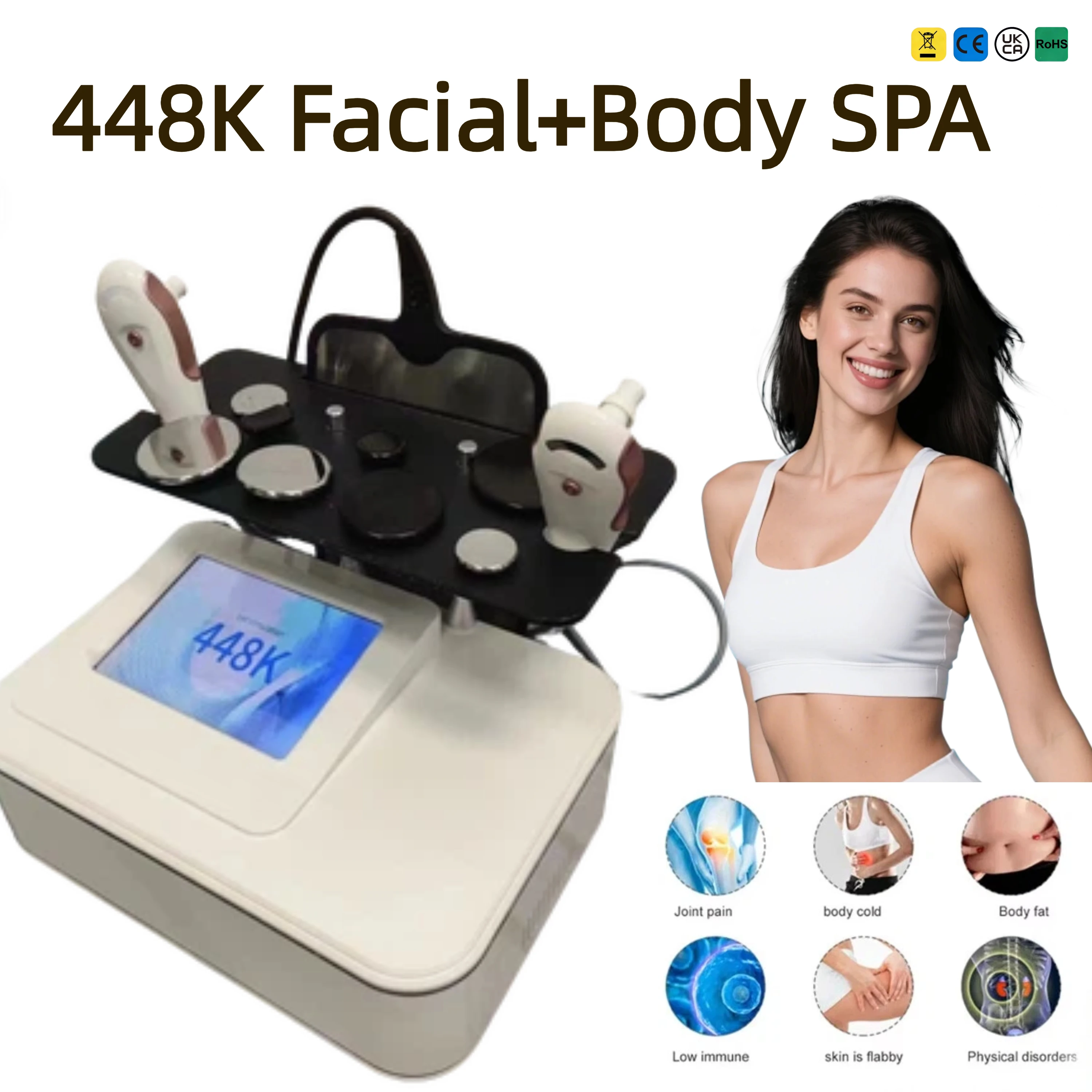 

Professional 448k High-Frequency Thermo Beauty Health Beauty Device,Home Spa,Fat Burning Skin Rejuvenation Medical Grade CET RET