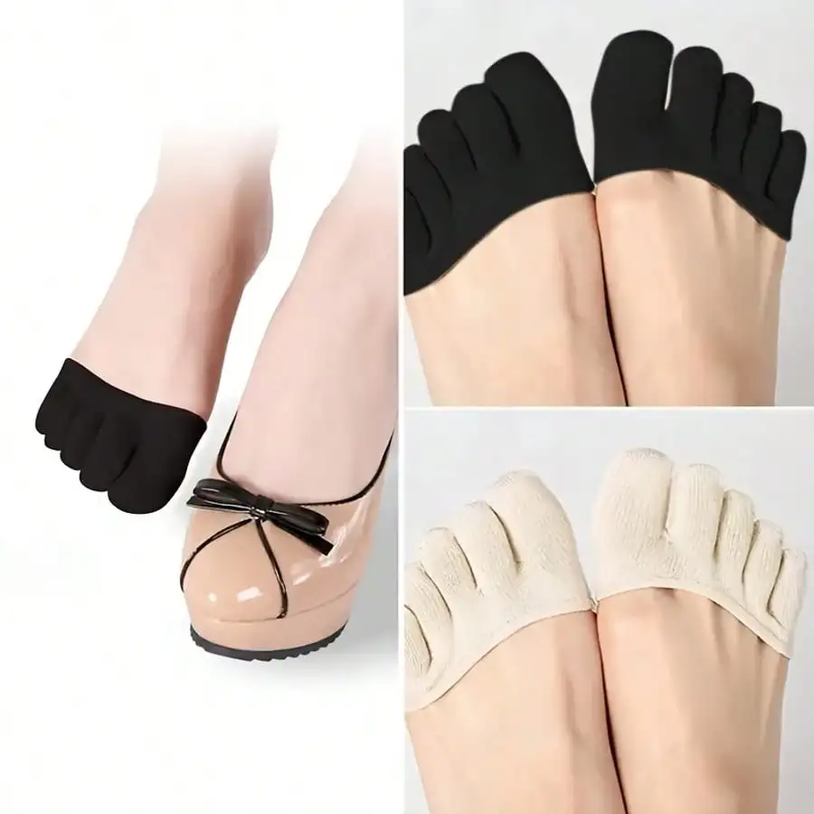 

Women Anti-Friction Half Palm Five Toe Socks, Sweat Absorbing Sponge Padded,, Shoes Accessories For Women