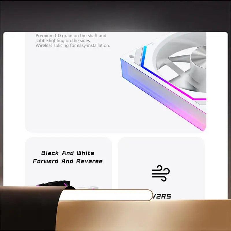 V2RS Case Fan Magic Block Free Splicing 120Mm PC Computer 12V Chassis Fan Lian 3PIN 5V ARGB Divine Light Li-N35R