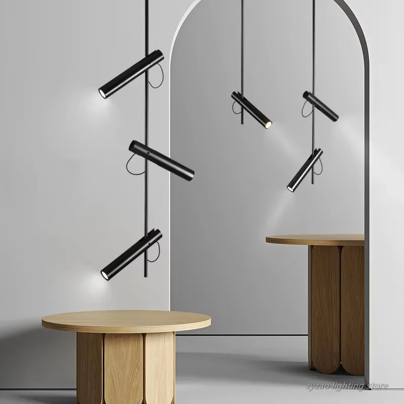 

Italian Minimalist Bedroom Headboard Pendant Light Designer Adjustable Multi Head Background Hotel Restaurant Pendant Lamp