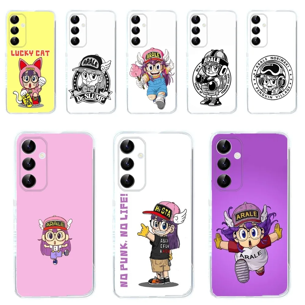 

C-Cartoon Dr Slump Arale Phone Case for Samsung Galaxy A71,70,52, 50, 40,31,A50,30S,21S,Note20ultra, Transparent Cover