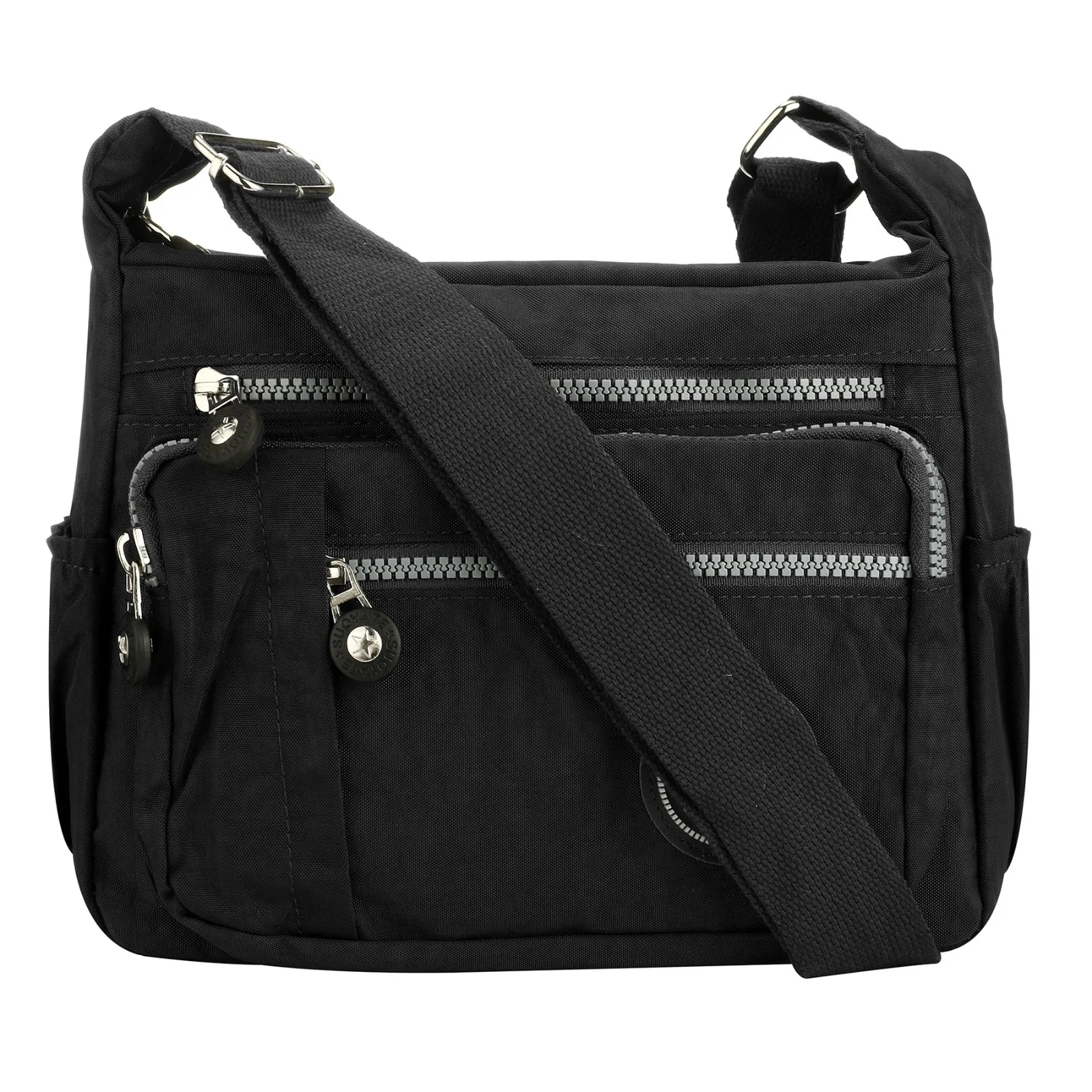 

Fashionable multi-pocket wallet handbag, casual crossbody bag, floral pattern shoulder bag, nylon waterproof messenger bag