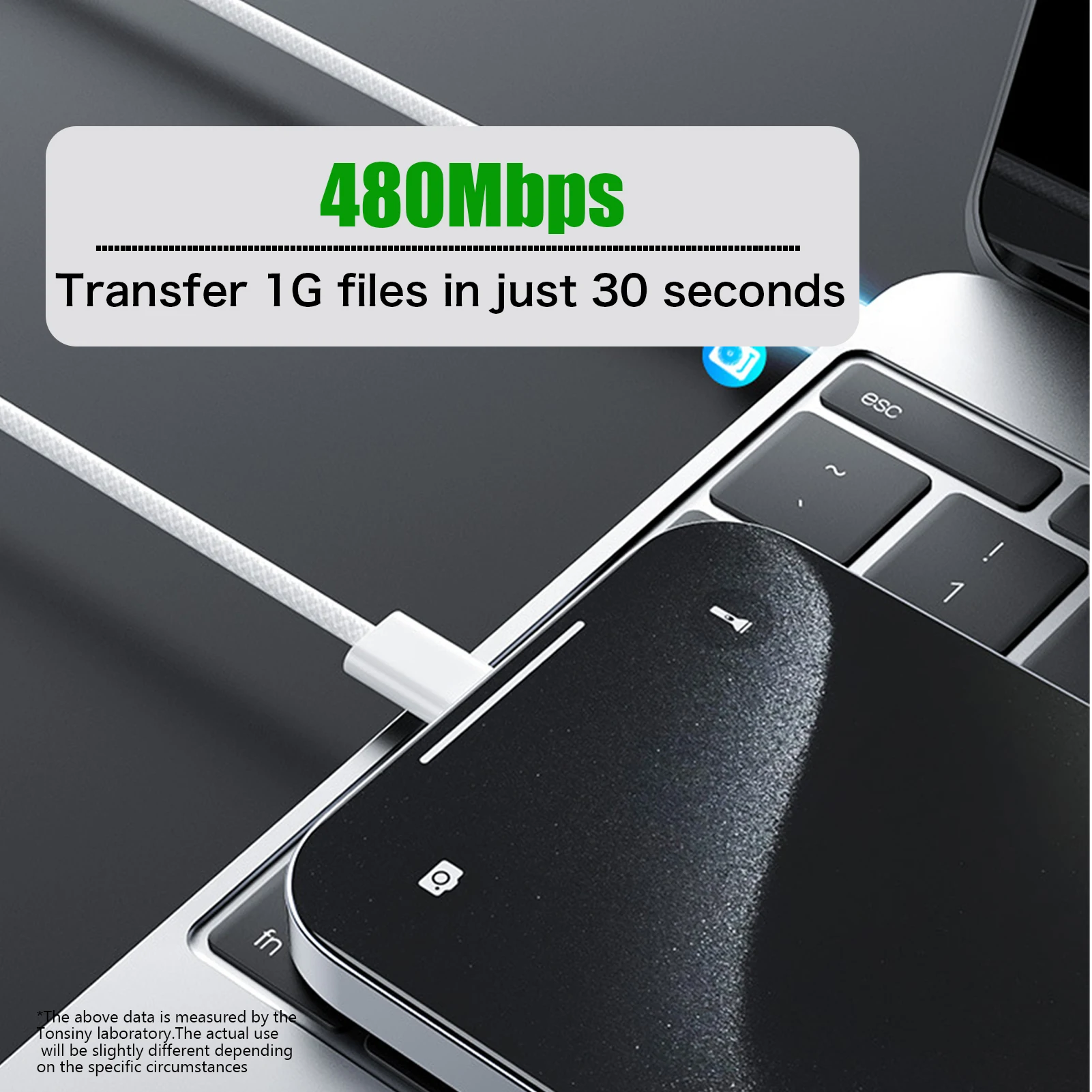 Cable USB-C Original de 60W para Apple iPhone Air 17 16 15 cable para Samsung Honor Xiaomi Google tipo C línea de tejido eyector de tarjeta sim