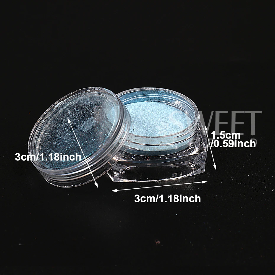 2 stks Maanlicht Blauw Aurora Chrome Nagels Poeder Glitter Wrijven op Poeder Spiegel Pigment Nail Art Supplies Manicure Decoratie