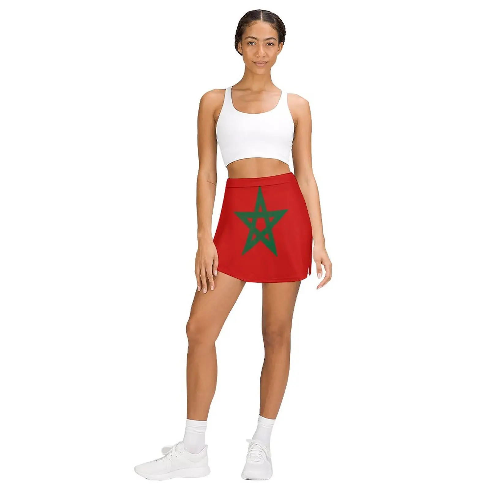 Maroc falda de pantalón a prueba de luz con bandera para mujer, falda de verano, ropa de estilo coreano