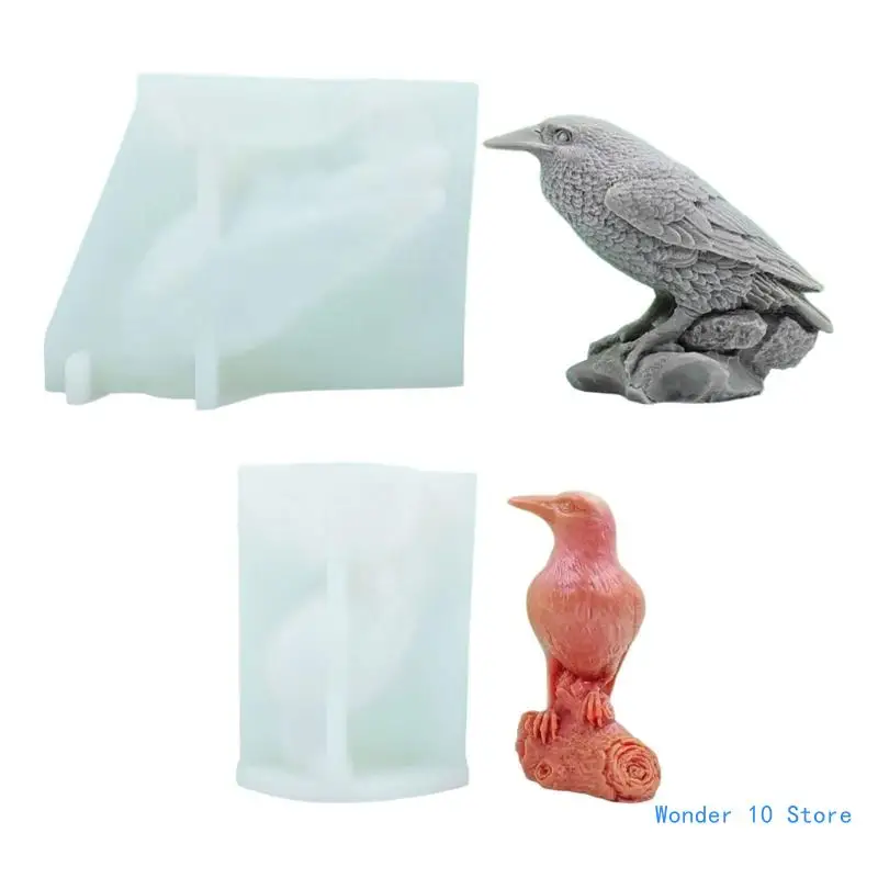 

3D Crow Molds Halloween Moulds Silicone Molds Scented Castings Molds for Halloween Decorations