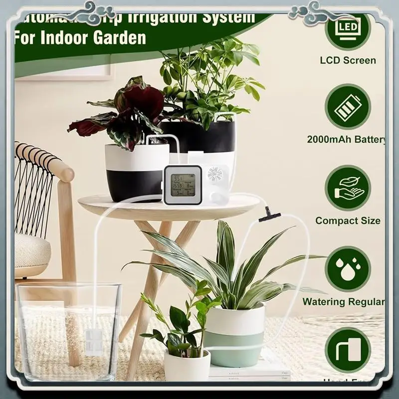Durable Automatic Drip Irrigation Kit,15 Potted Indoor Houseplants Support,Indoor Automatic Watering System For Plants
