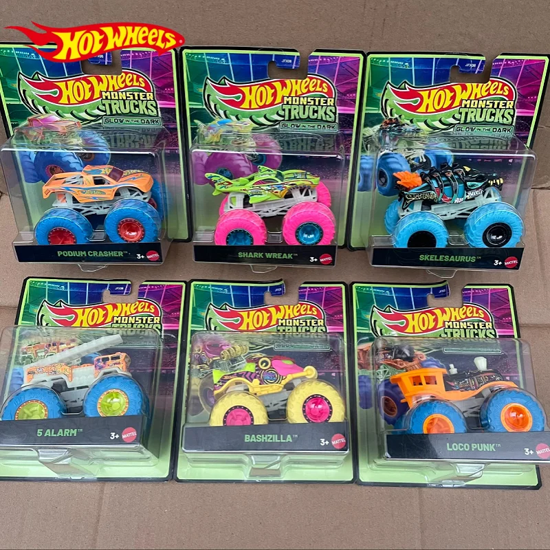 

Original Hot Wheels 2026 Monster Trucks Luminous Series JFX0 SHARK WREAK 5 ALARM 1:64 Scale Diecast Toys Brand New Unopened